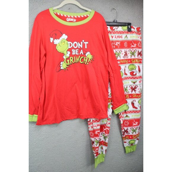 Grinch Women's Pajama Set-Size Large-Christmas - Picture 1 of 16